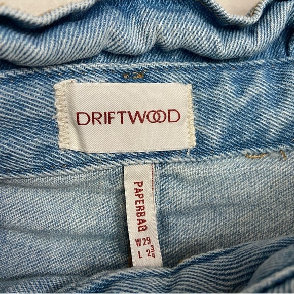 New! Driftwood paperbag embroidered high waisted rise jean shorts 28445 - Picture 7 of 10